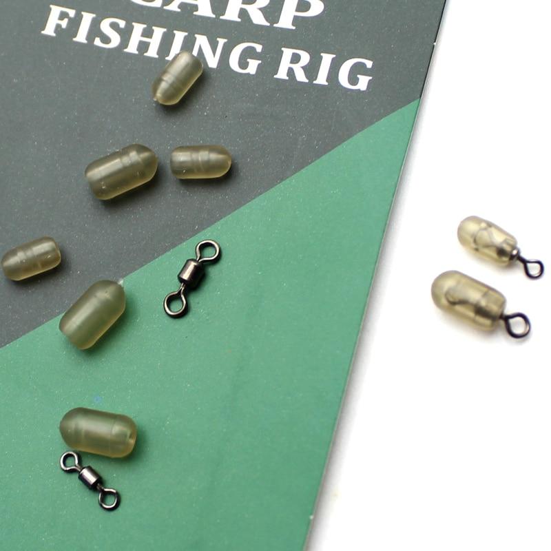 30 шт., аксессуары для ловли карпа, поворотные стопорные бусины, противозапутывающиеся рукава, стопоры для бега, кормушки, снасти