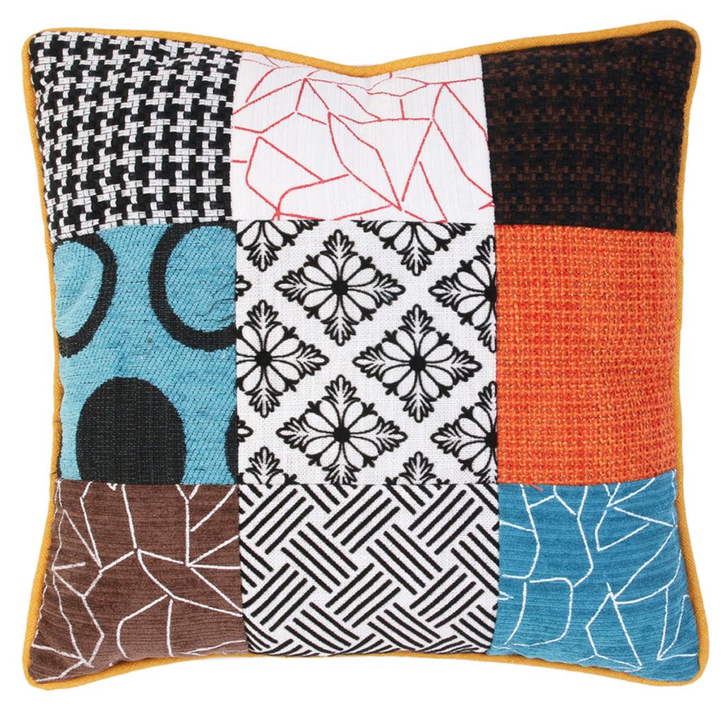 Les Trésors De Lily [R0289] - Multicolored 'Patchwork' Designer Cushion - 40 Cm