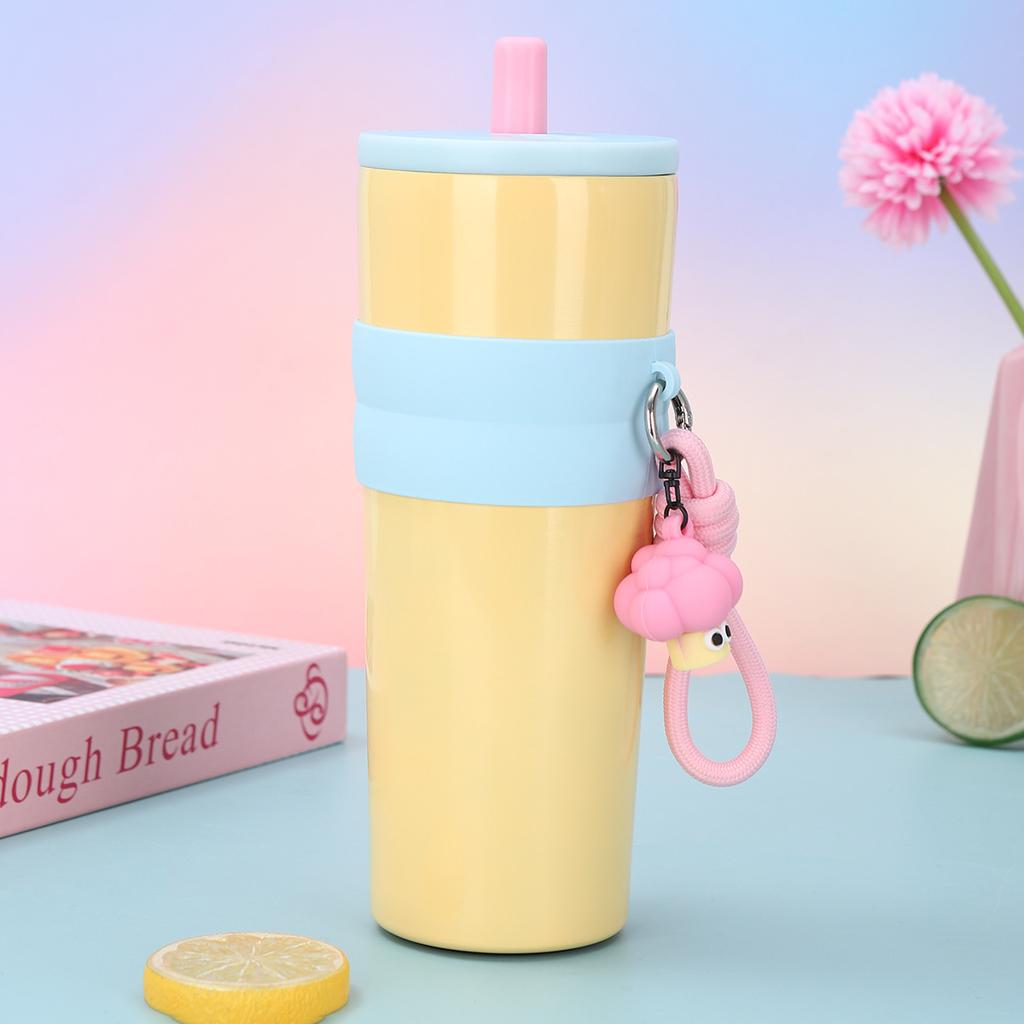 Новая Удобная веревка Удобный Ледяной Bula Чашка Стальная Двухслойная Вакуумная Изолированная Чашка Высокий Внешний вид Горизонтальная Чашка с соломинкой