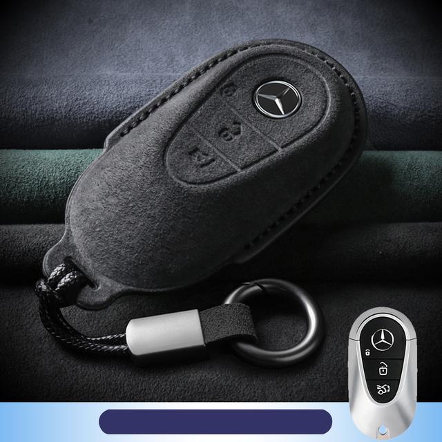 Замшевый кожаный чехол для ключей для Mercedes Benz ACERM class CLA GLA, чехол для ключа W204 W210 W124 W203 W205, сумка автомобильные аксессуары