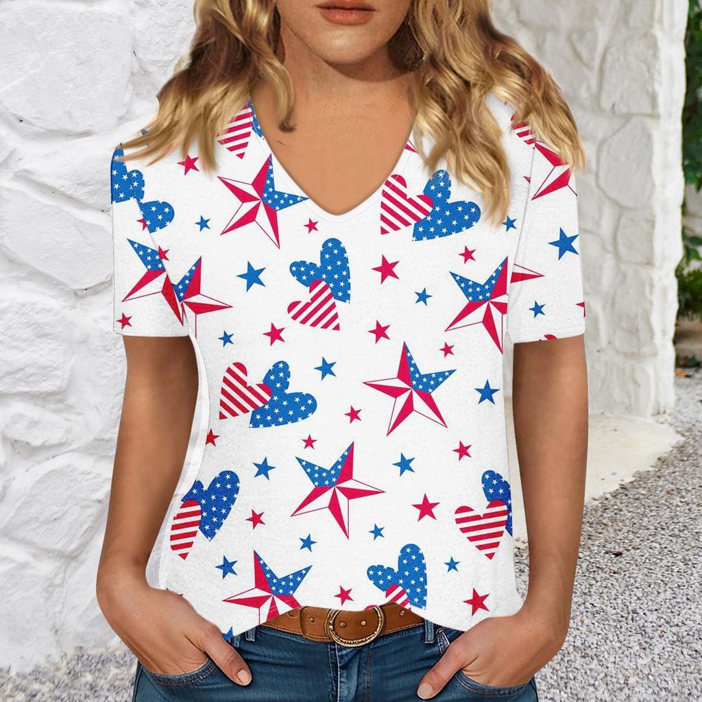 T Shirts Short Sleeve V Neck Tees For Women Fashion Tops Trendy Lightweight Soft Casual Summer Top