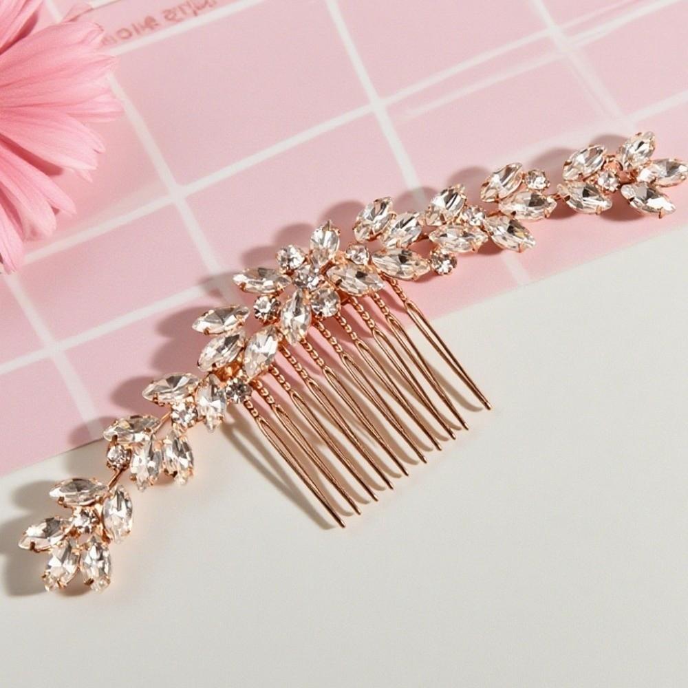 Silver Toothed Insert Comb Gold Hair Clip Luxury Rhinestone Hairpin  Festival