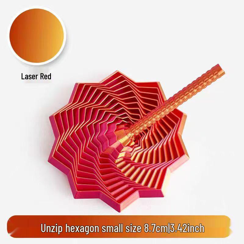 3D Printed Radish Tower Fidget Toy: Stress Relief and Optical Illusion Polygonal Design with Handle