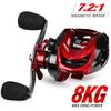 2024 New 8Kg/17.6Lb Max Drag Fishing Reel Baitcasting Reel 3+1BB Water Droplet Wheel 7.2:1 Gear Ratio with Metal Spool for Freshwater Saltwater Pesca