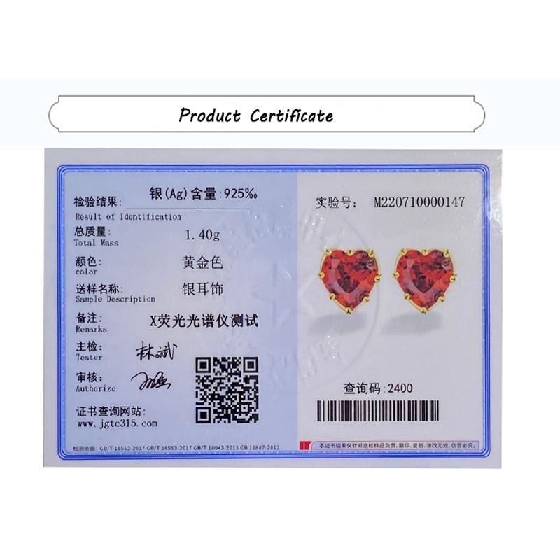 Трендовые серьги-гвоздики из золота 18 карат с рубиновым сердцем для женщин, красные серьги-гвоздики с геометрическим узором из стерлингового серебра с полным бриллиантом, оригинальные обручальные свадебные украшения