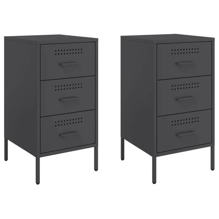 VidaXL Bedside Tables 2 Pcs, Bedside Cabinets with Legs, Nightstands with Drawers, Bedroom Night Cabinets, 843079