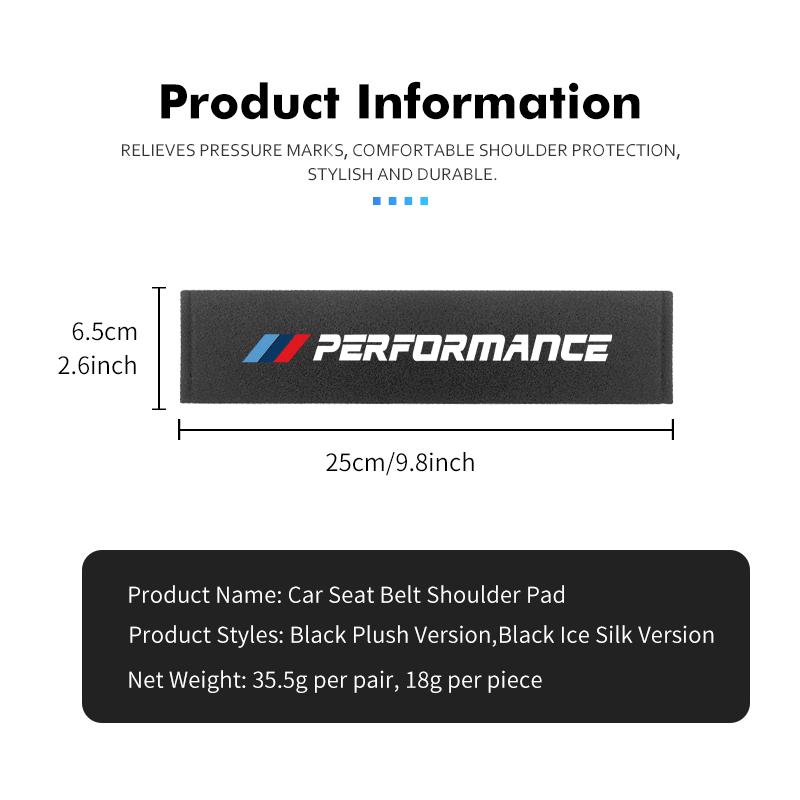 Car Seat Belt Plush Shoulder Strap Cover Safety Belt Pad Protector For BMW 1 3 5 7 Series M Performance M M3 M5 X1 X2 X3 X4 X5 FRT32