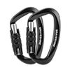 Carabiner 12KN BRAVESHINE Load Capacity 1200kg Locking Carabiner Lightweight for Hammock Tarp Camping Luggage Hook Dog Leash Multifunctional Set of 2