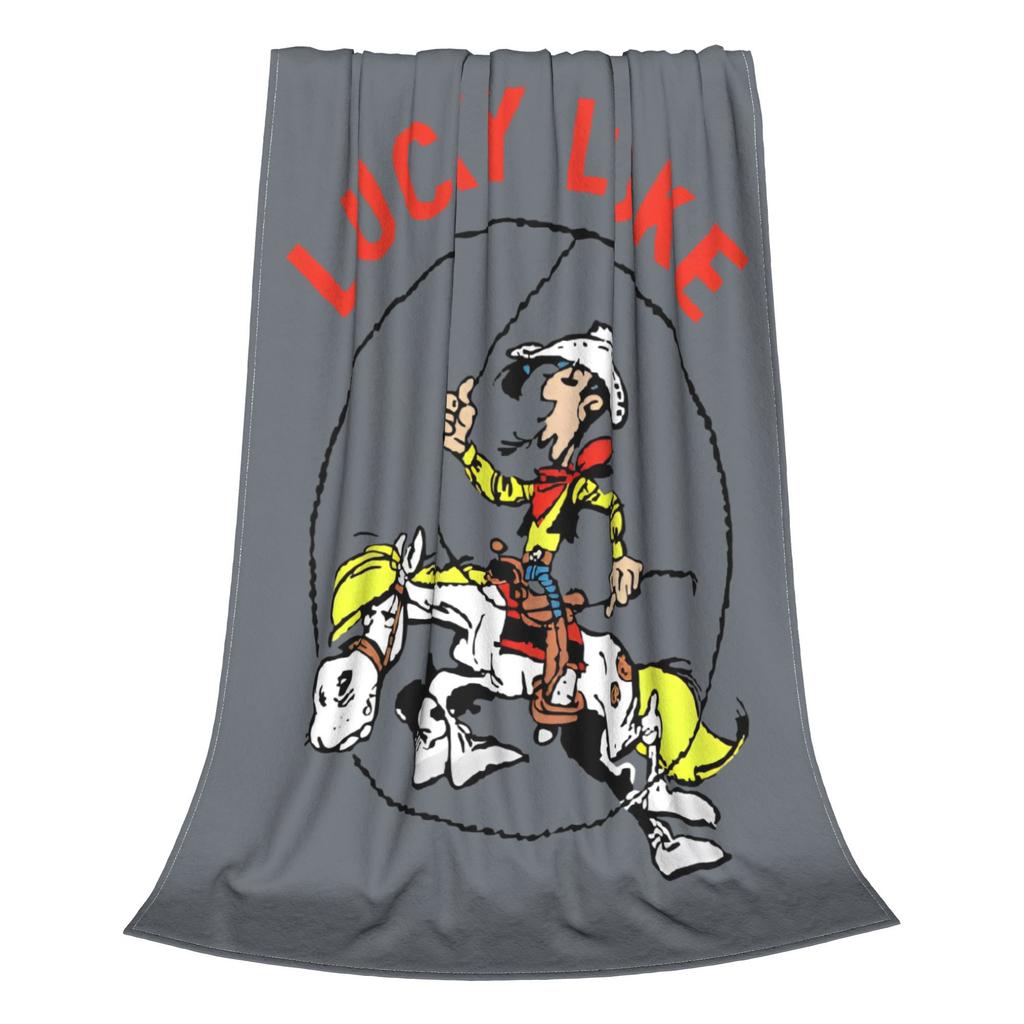 Забавная одеяло-плед Lucky Luke Лошадь Jolly Jumper Разные размеры Супермягкое Уютное Мультяшный ковбойский плед для дивана