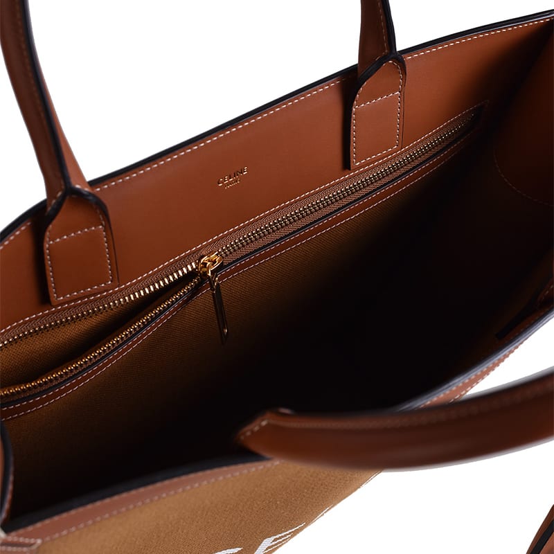 CELINE Canvas With Leather Handbag Women's Brown 190402CJF-28OT