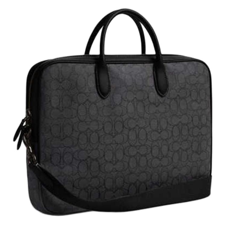 Coach Theo 40 Классическая Монограмма из Ткани Портфель Большой Мужской Портфель Черный CAK97-BLK