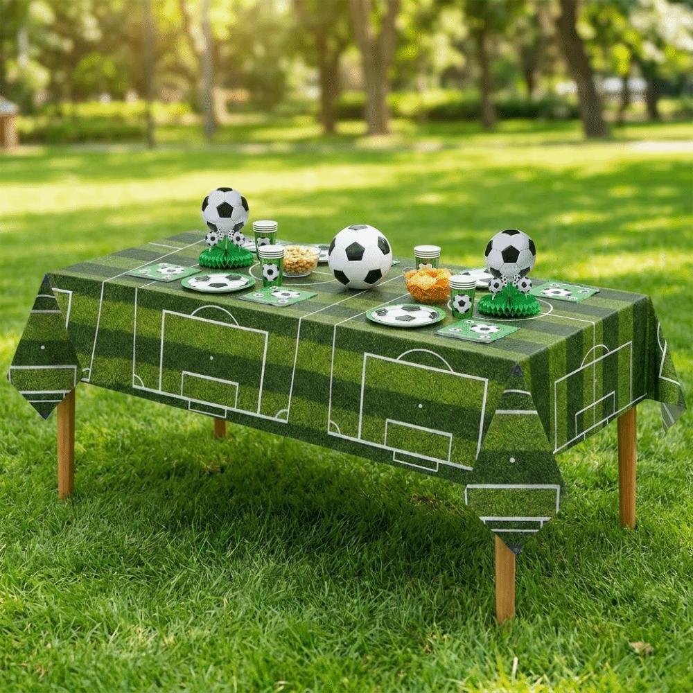 Disposable Football Theme Tablecloth Plastic Soccer Banner Soccer Table Cover Table Decor