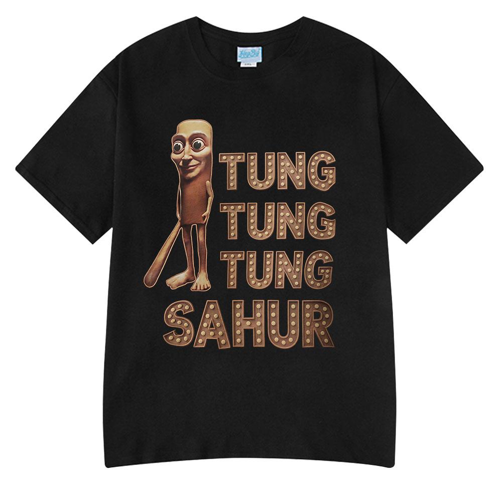 Tung Tung Tung Sahur Funny Italian Brainrot Baseball Bat Meme T-shirt Unisex Clothing Fashion T Shirts Unisex Summer O-Neck T Shirt