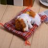 Спящий ребенок Симуляция Кошка Плюшевая Звуковая Игрушка Набитая Кукла Домашний Декор (Желтый + Белый)