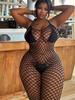 SIMPLEJEWEL PLUS SIZE Womens Fishnet Tight Bodystocking Plus Size Crotchless Bodysuit Sexy Tights Soft Nightwear Lingerie