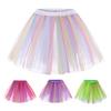 Women Tulle Dance Skirt Elastic Waist Rainbow Color Ballet Tutu Petticoat Colorful Short Rockabilly Underskirt