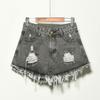 Korean High Waist Plus Size Raw Edge Denim Shorts for Women - Ripped, Slimming, Wide Leg A-Line Style