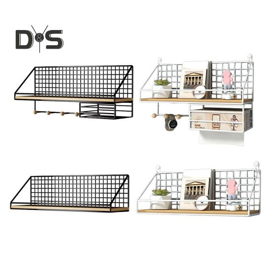 Wall-Mounted Floating Shelves Storage Rack Rustproof Strong Load-Bearing Easy To Install Bookshelf Metal Bracket