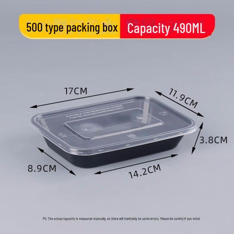 Thickened Rectangular Disposable Lunch Box with Cover - Food Grade, Perfect for Takeout and Roast Meat, Includes Free Shipping