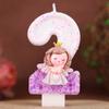 Creative Cake Digital Birthday Candle Purple Gradient Angel Girl Birthday Handmade Candle