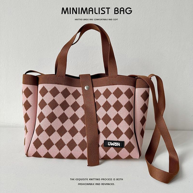 Нишевая дизайнерская вязаная сумка-тоут, повседневная сумка через плечо большой емкости