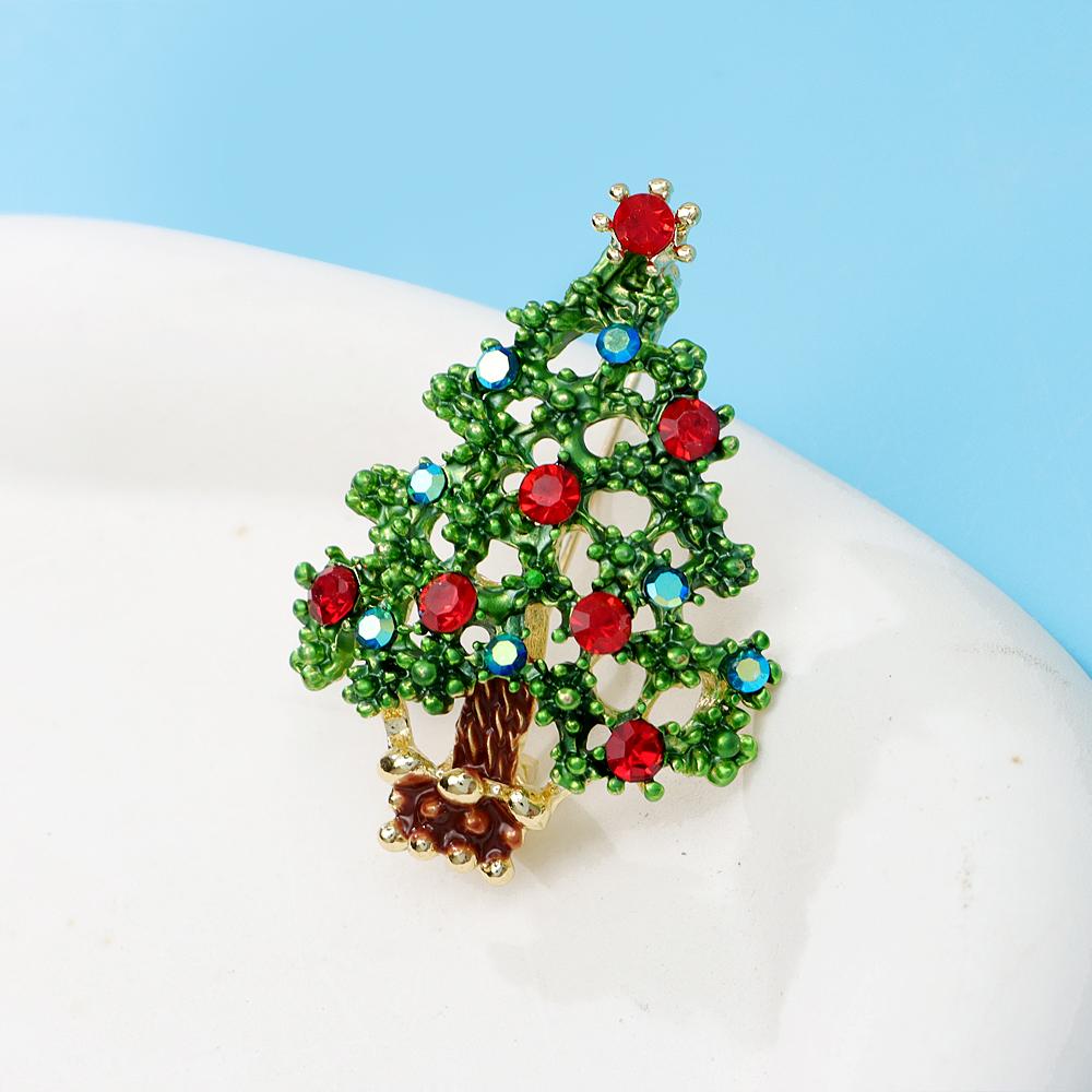 Милые зеленые броши в виде рождественской елки для женщин, модные подарочные булавки, ювелирные изделия, аксессуары для свитера, Новое поступление