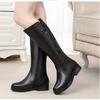 Women's Slimming Over-the-Knee Soft Leather Boots - Chunky or Flat Heel, Fleece-Lined, Casual Knight Style.