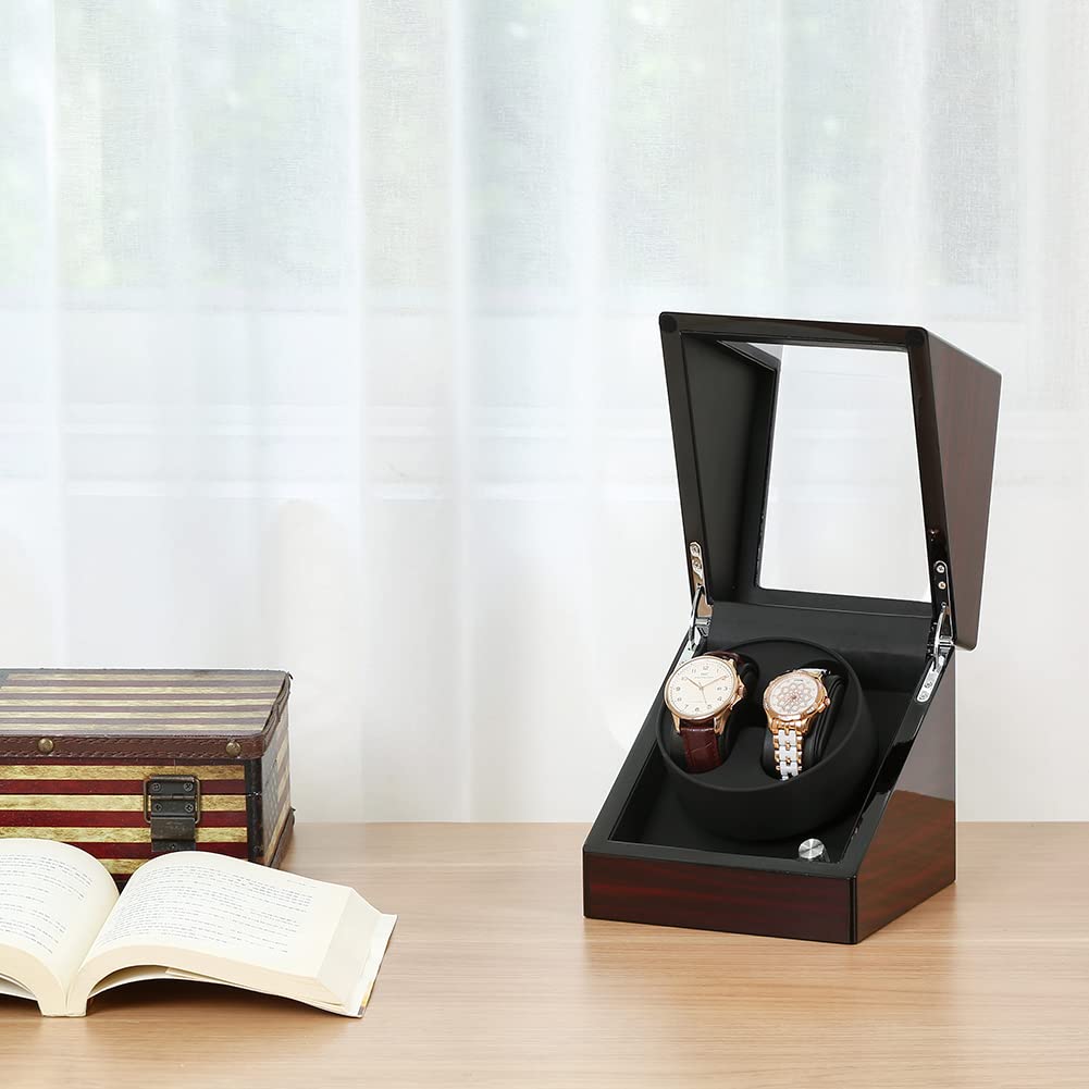 Автоматическая шкатулка для часов Сделано в Японии с мотором Mabuchi Роскошные автоматические часы Обновление 2023 (2 Часов), Дизайн, Моталка, (Byakudanmon-W136D-RT)