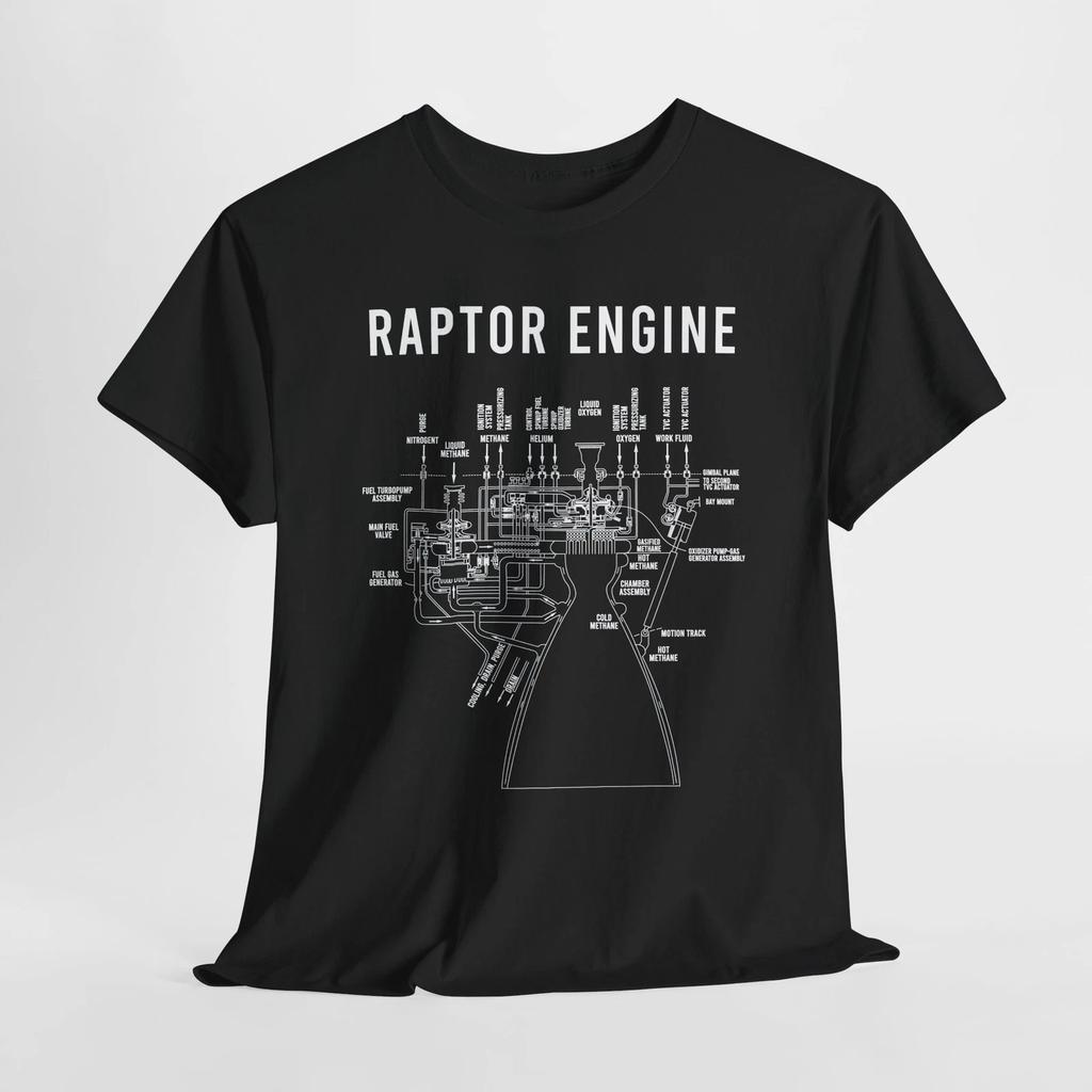 Футболка в стиле двигателя SpaceX "Raptor" - Подарок для любителя космоса, S-5XL | 8 цветов