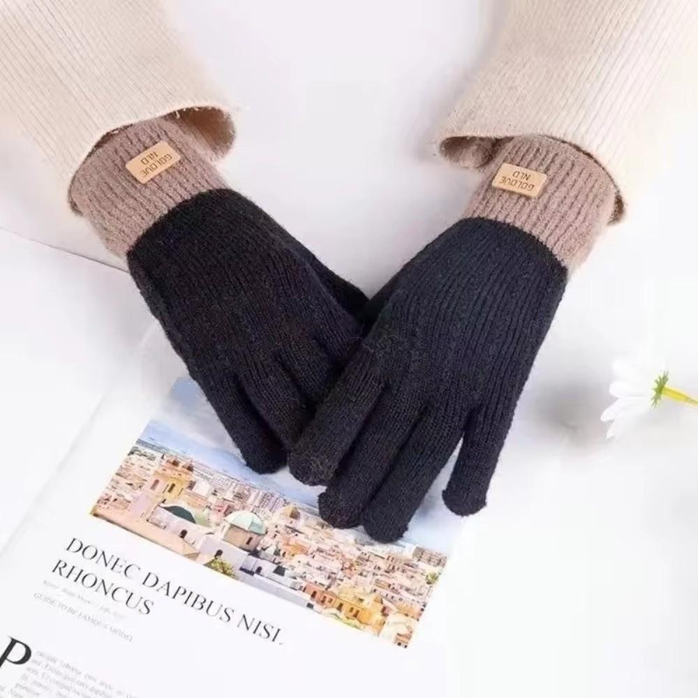 Cold Protection Knitted Gloves Touchscreen Warm Mittens Casual Women Gloves Outdoor Riding