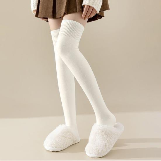 Женские носки Зимние теплые длинные чулки Толстые термоэластичные чулки Дышащие утолщенные повседневные носки до колена для повседневной носки и сочетания