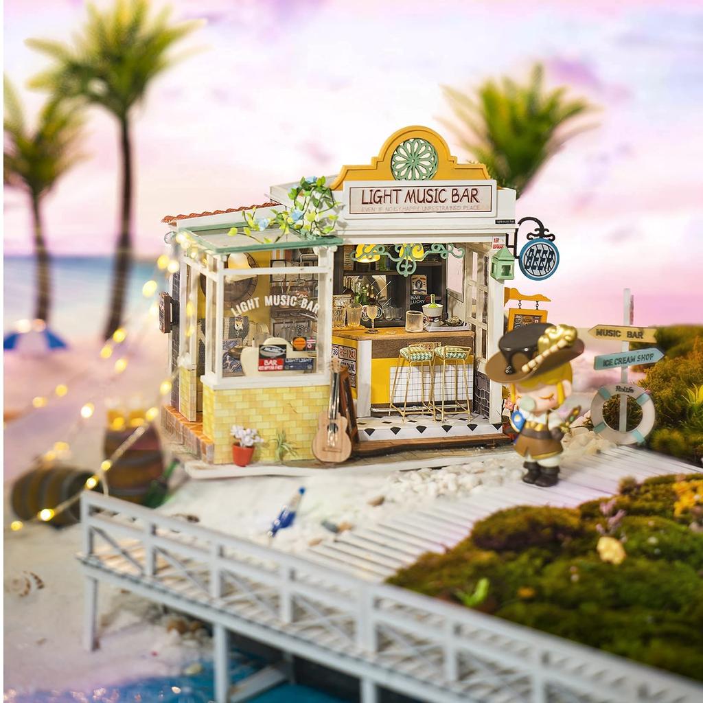 DIY Miniature House Dollhouse DG Series Music Bar with Japanese Instructions Tsukurundesu®