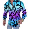 Casual Striped Print Color Trend Color Contrast Design Men's Long Sleeve Shirt