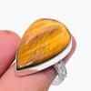 Natural Tiger Eye Gemstone 925 Sterling Silver Jewelry Ring Size 8.5 T0B61