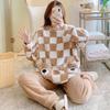 Women's Plus Size Plaid Plush Pajamas for Winter - Long Sleeve, Cozy Fit for All Body Types