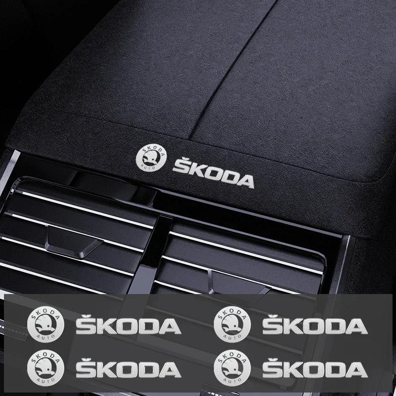 BATH7 Metal Car Decals Window Wiper Logo Sticker for SKODA VRS SCALA FABIA Octavia Kodiaq Superb Karoq YETI Auto Reflective Interior