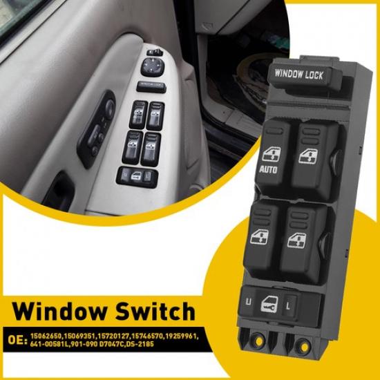 Window Control Switch Front Driver Side For 2001-2002 Chevy Silverado Sierra EOA