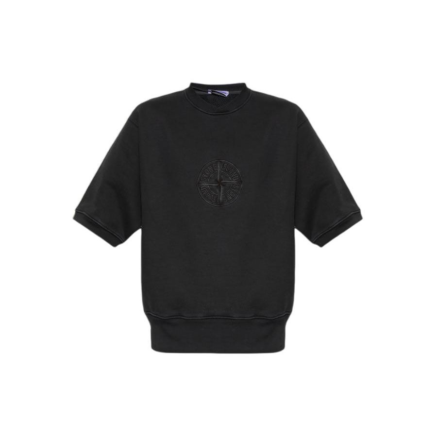 STONE ISLAND Пуловер с логотипом и круглым вырезом, с длинными рукавами, мужской свитшот, черный 791566155-V0129