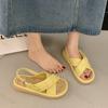 Fashion Fashion Thick Soled Casual Sandals for Women Summer 2025 New Cross Strap Open Toes Breathable Comfortable Versatile Beach Flats