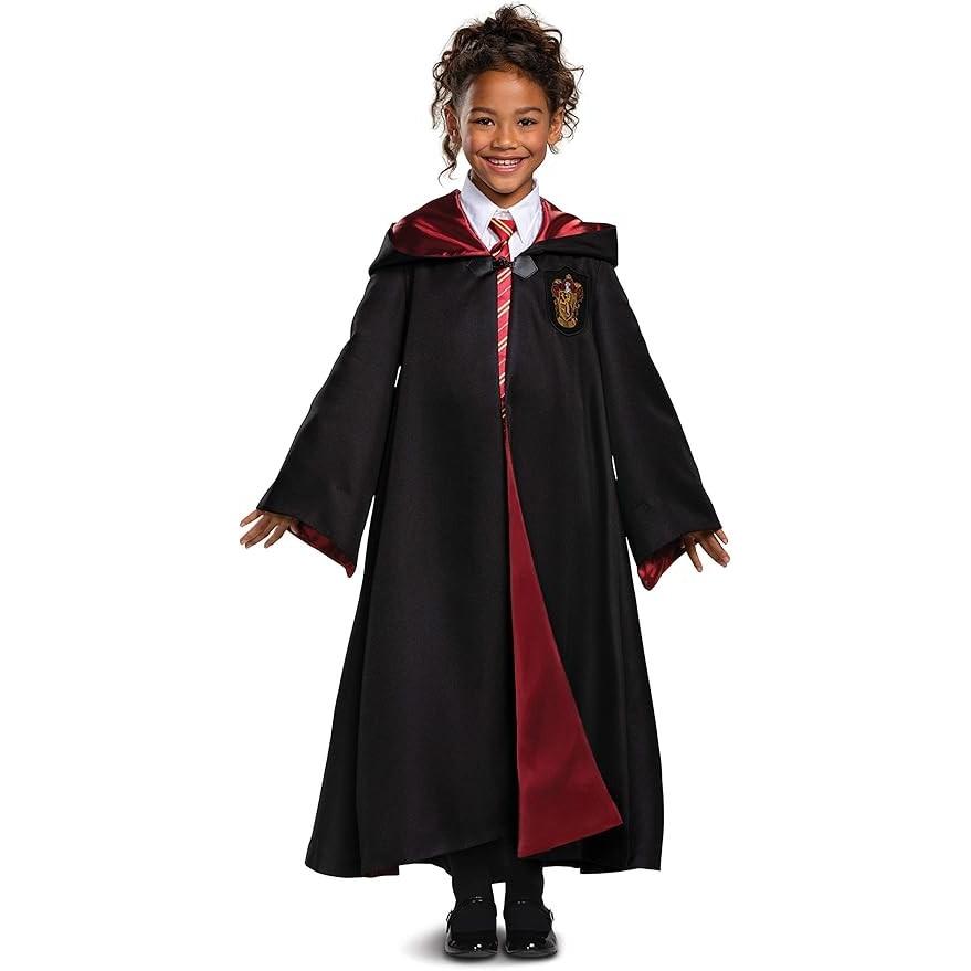 HP Kids Costume Gryffindor Robe Scarf Tie Glasses Magic Wand Set 10-12 Years 155cm Boys Girls Halloween Cosplay Outfit Premium