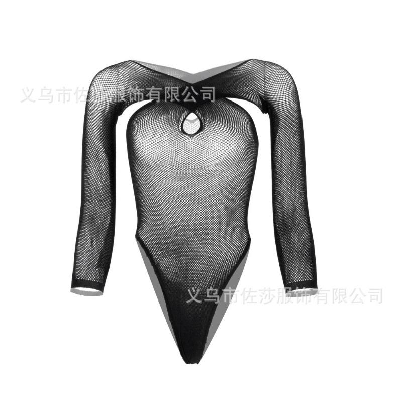 Sexy Underwear Bikini Hip Wrap Three-point Long-sleeved Tights Net Onesie