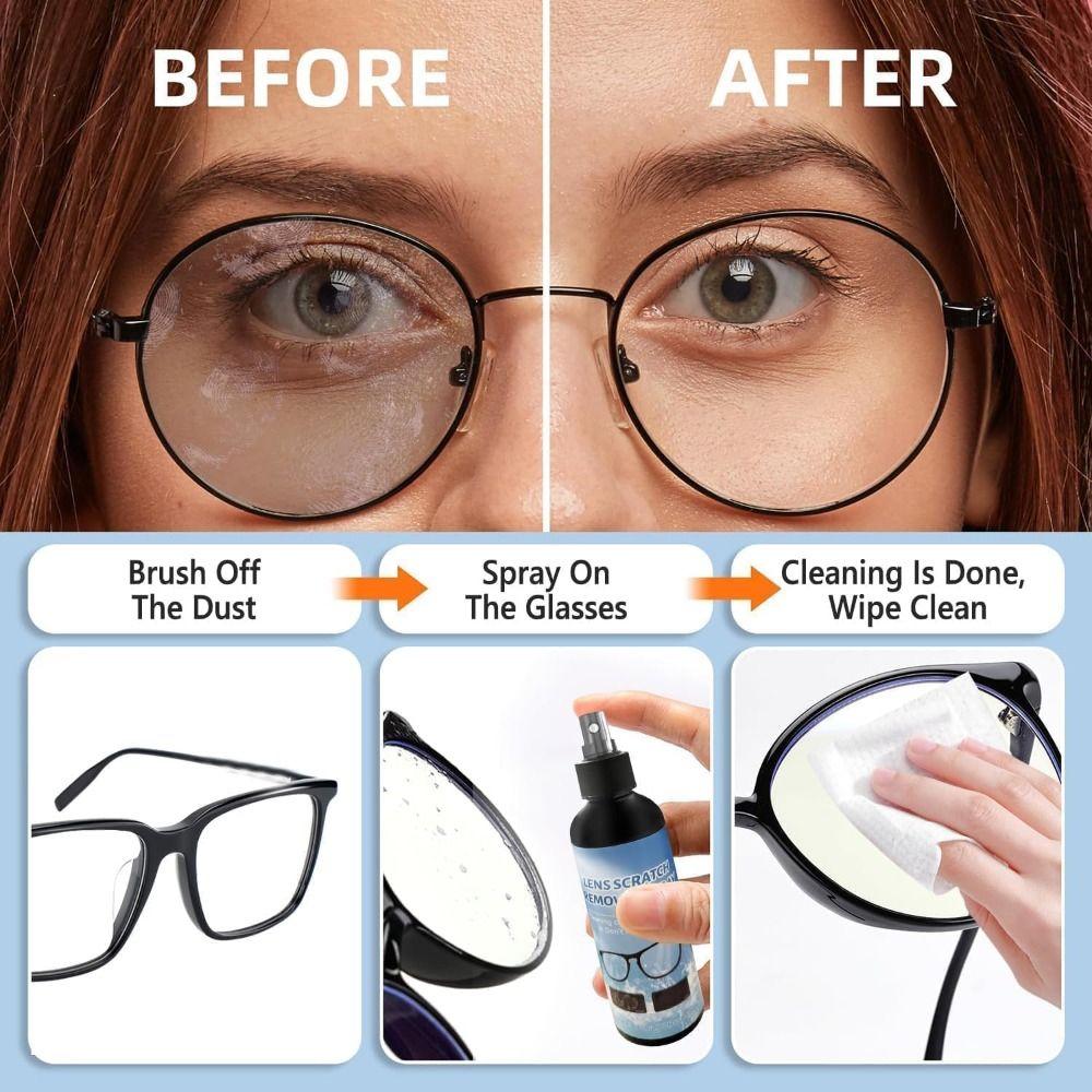100ML Eyeglass Scratch Removal Spray Anti Fog Sunglasses Cleaning Solution Spray  For Eyeglasses