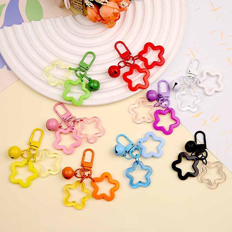 1 шт. пятиконечная звезда колокольчик кулон брелок конфетный цвет сумка брелок ювелирные изделия для женщин девушка автомобиль подвесной брелок брелок