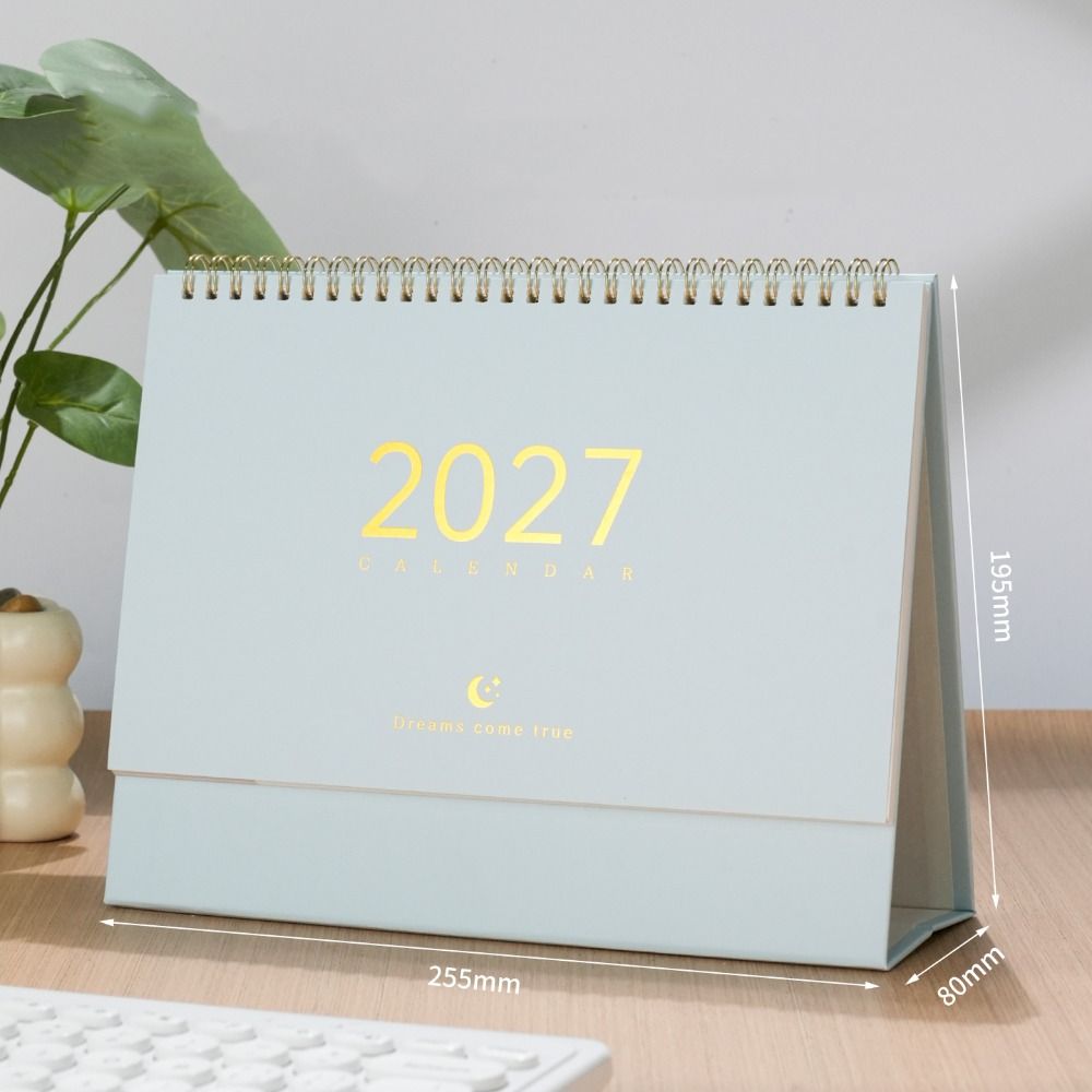 Morandi Color Monthly Planner Spiral Binding Standing Table Calendar Desktop Decoration