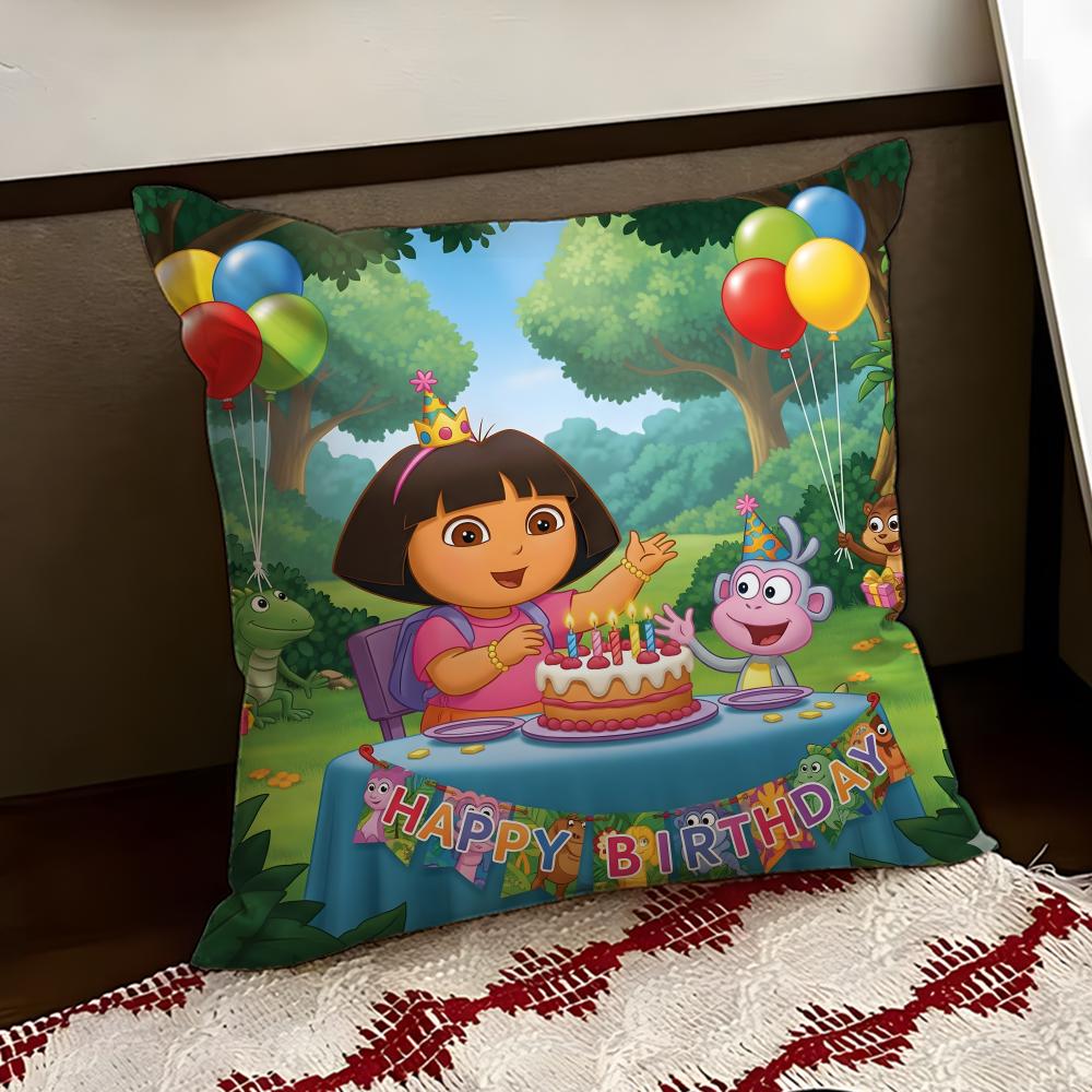 Anime cute DDora the EExplorer Cushion Cover Reversible Soft Durable Pillow Cover Home Car MultiScene Use for Daily Comfort