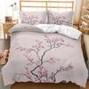3D Flower Duvet Cover Set Spring Peach Blossom Bedding Set Queen King Size Microfiber Branches Petal Pink Floral Comforter Cover