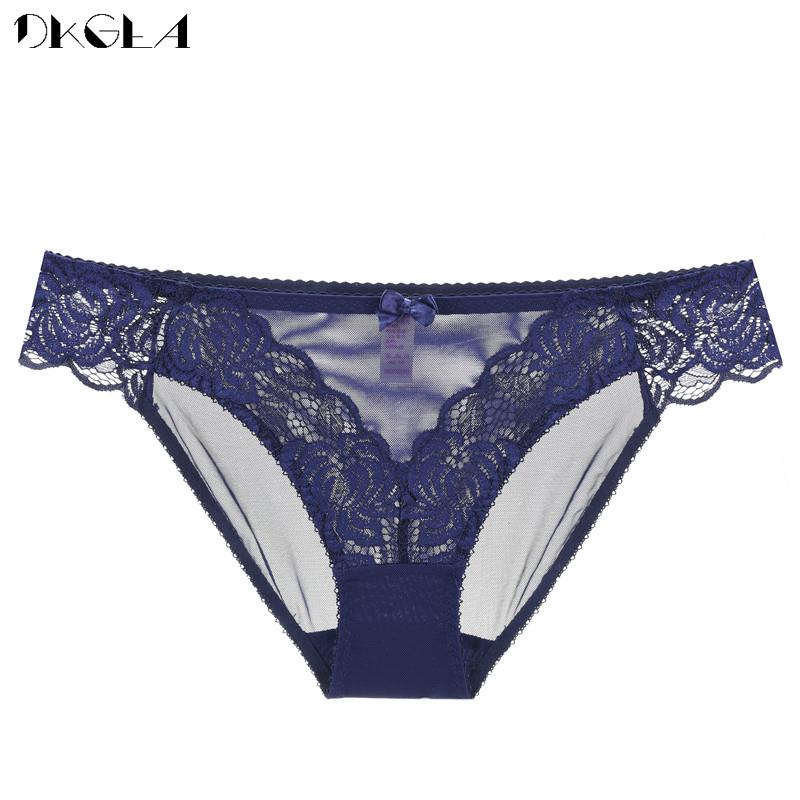 DKGEA Сексуальные трусы с низкой талией, прозрачные кружевные трусики, женское нижнее белье