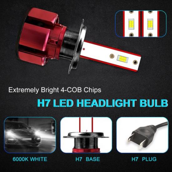 LED Headlight Kit H7 White 6000K Low Beam Bulbs For HYUNDAI Sonata 2011-2014