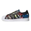 adidas Оригинальные кроссовки Superstar из синтетической кожи, низкие, унисекс, черные/разноцветные, H00182