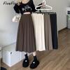 FiveFive Женская длинная черная юбка в корейском стиле Женская плиссированная юбка Длинные юбки для женщин Модная юбка А-силуэта